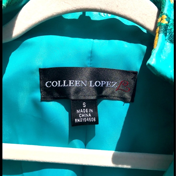 Colleen Lopez Turquoise Faux Leather Jacket GORGEOUS!! - Picture 3 of 12